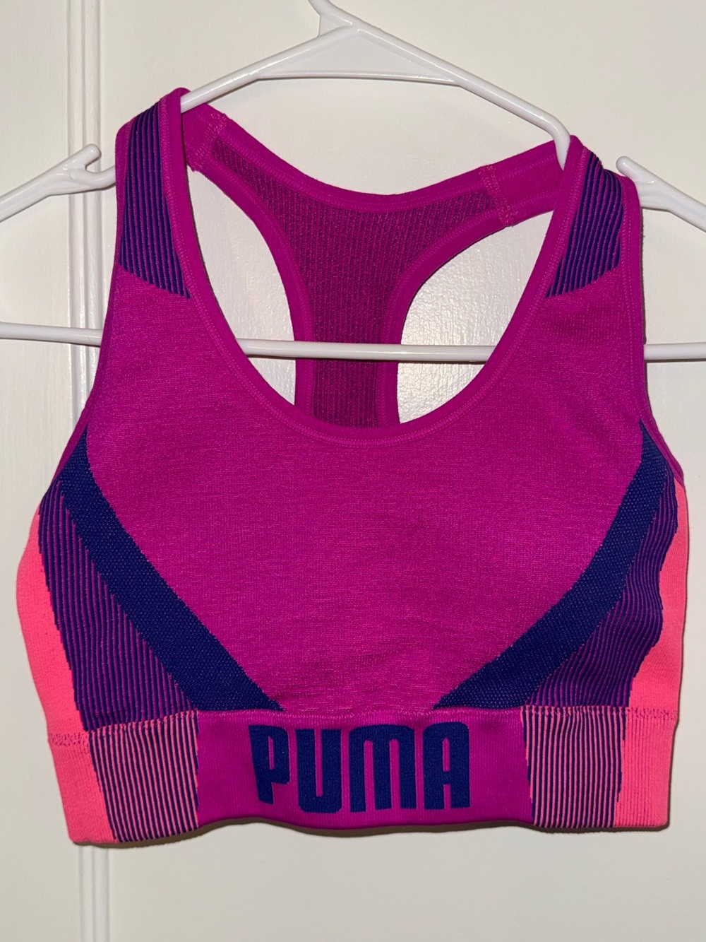 Puma Women’s Sports Bra - Size S small bright pink and purple